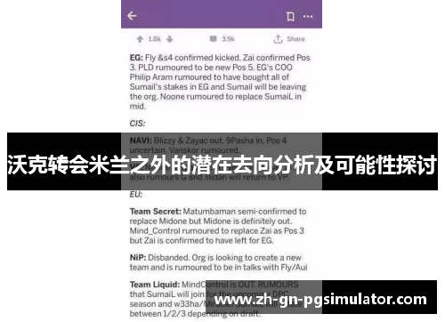 沃克转会米兰之外的潜在去向分析及可能性探讨